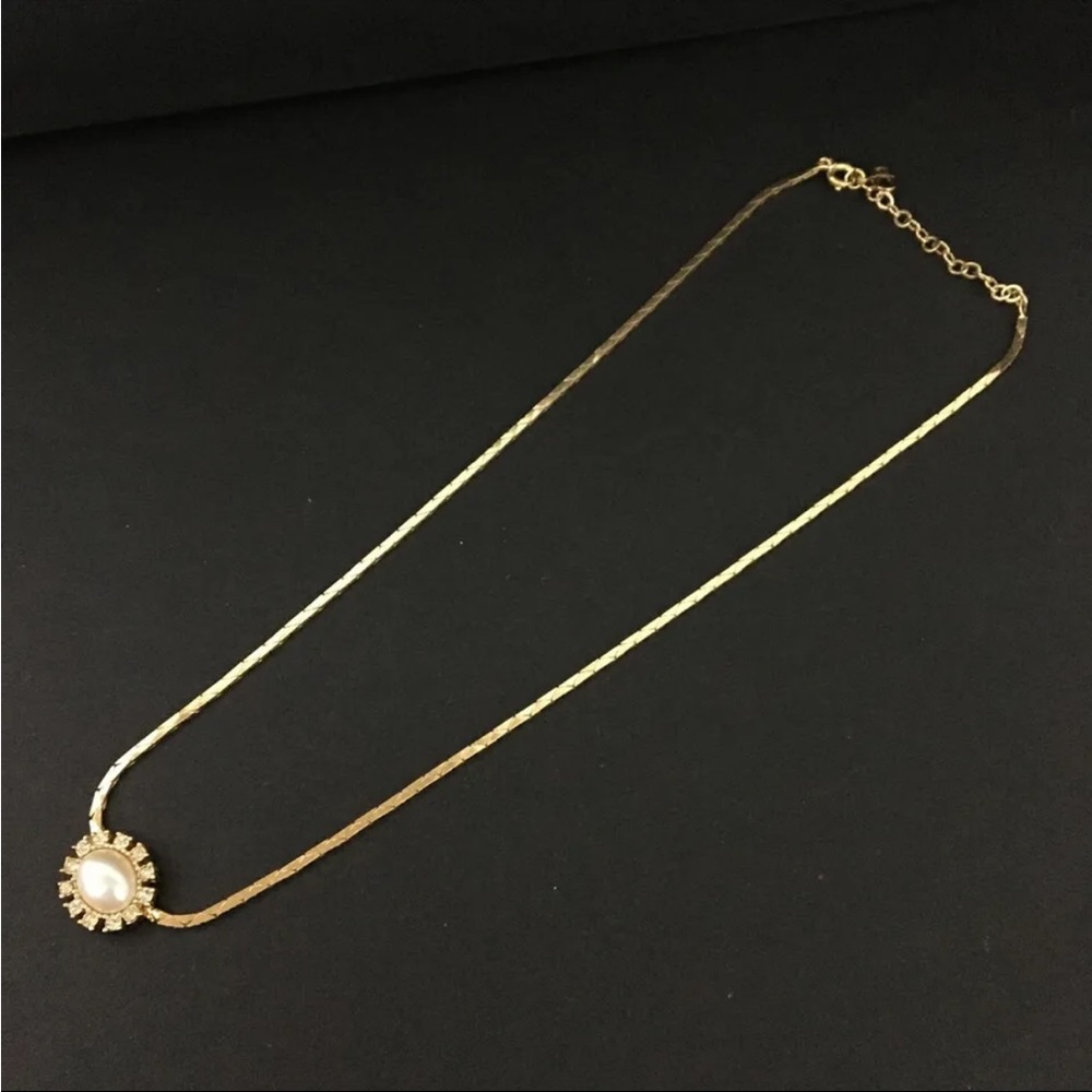Christian Dior Gold Pearl Diamond Charm Necklace - Picture 3 of 10